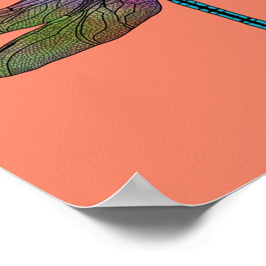 Farbenfrohe Kaiserin Dragonfly Art Poster (Ecke)