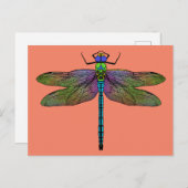 Farbenfrohe Kaiserin Dragonfly Art Postkarte (Vorne/Hinten)