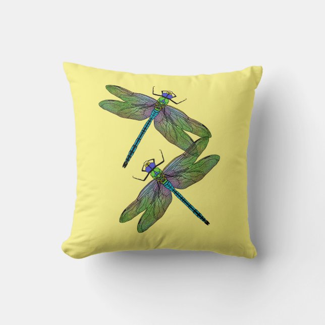 Farbenfrohe Kaiserin Dragonfly Kissen (Vorderseite)