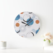 Farbenfrohe Kakteen: Niedliches nahtloses Muster Große Wanduhr (Zuhause)