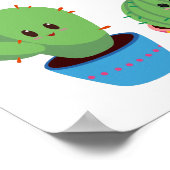 Farbenfrohe Kakteen Romantischer Spaß Falknerei Poster (Ecke)