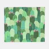 Farbenfrohe Kakteen Seamless Pattern Illustration Fleecedecke (Vorderseite (Horizontal))