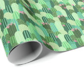 Farbenfrohe Kakteen Seamless Pattern Illustration Geschenkpapier (Rolleneckpunkt)