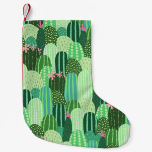 Farbenfrohe Kakteen Seamless Pattern Illustration Kleiner Weihnachtsstrumpf