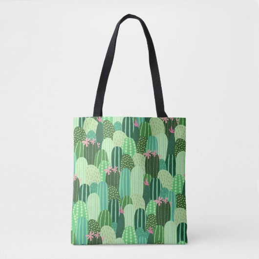 Farbenfrohe Kakteen Seamless Pattern Illustration Tasche (Vorderseite)