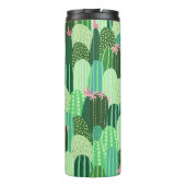 Farbenfrohe Kakteen Seamless Pattern Illustration Thermosbecher (Rückseite)