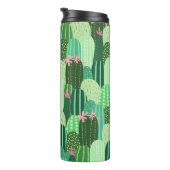 Farbenfrohe Kakteen Seamless Pattern Illustration Thermosbecher (Nach rechts gedreht)