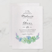 Farbenfrohe Kakteen Wedding Einladung (Vorne/Hinten)