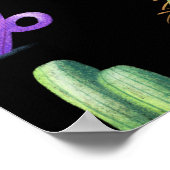 Farbenfrohe Kakteen: Whimsical Seamless Design. Poster (Ecke)