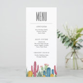 Farbenfrohe Kakti | Desert Theme Menu Menükarte (Stehend Vorderseite)