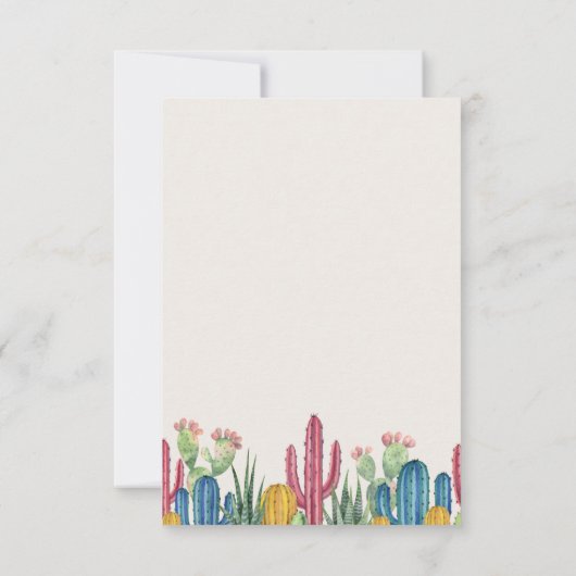 Farbenfrohe Kakti | Desert Theme UAWG Response RSVP Karte (Rückseite)