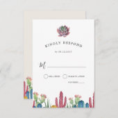 Farbenfrohe Kakti | Desert Theme UAWG Response RSVP Karte (Vorne/Hinten)