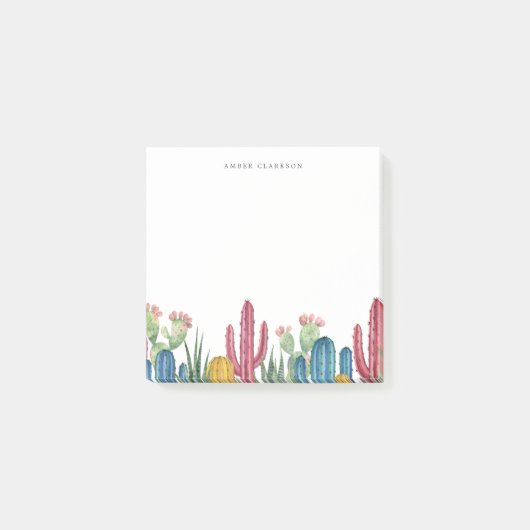 Farbenfrohe Kakti Post-it Klebezettel (Vorderseite)