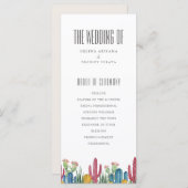 Farbenfrohe Kakti | Wüstenthema | Hochzeitsprogram Programm (Vorne/Hinten)