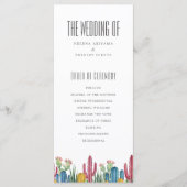 Farbenfrohe Kakti | Wüstenthema | Hochzeitsprogram Programm (Vorderseite)