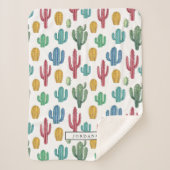 Farbenfrohe Kakti | Wüstenthema Personalisiert Sherpadecke (Vorderseite)