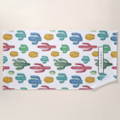 Farbenfrohe Kakti | Wüstenthema Personalisiert Strandtuch (Vorderseite)