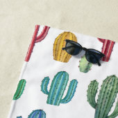 Farbenfrohe Kakti | Wüstenthema Personalisiert Strandtuch (Beispiel)