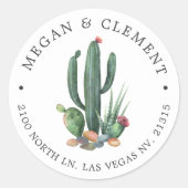Farbenfrohe Kakti | Wüstenthema | RÜCKSENDEADRESSE Runder Aufkleber (Vorderseite)