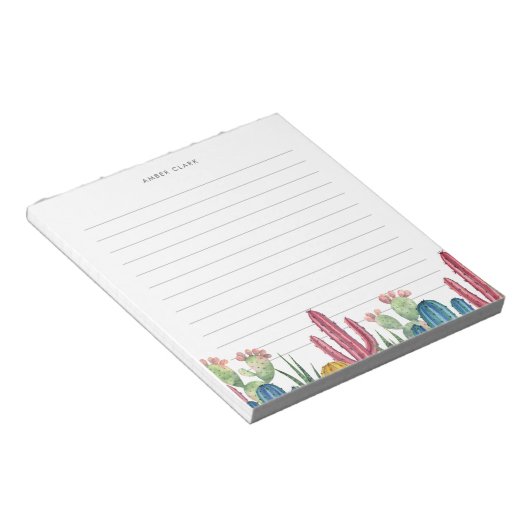 Farbenfrohe Kakti | Wüstenthemenbezogen Notizblock (angewinkelt)