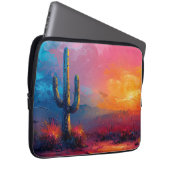 Farbenfrohe Kaktus Malerei Wüste Landschaft Laptopschutzhülle (Vorne Rechts)