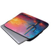 Farbenfrohe Kaktus Malerei Wüste Landschaft Laptopschutzhülle (Vorne Knopf)