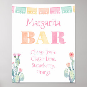 Farbenfrohe Kaktus Margarita Bar oder Taco Bar Par Poster