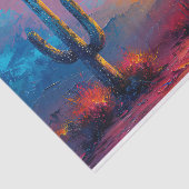 Farbenfrohe Kaktus Wüste Landschaft Decoupage Seidenpapier (Ausschnitt)