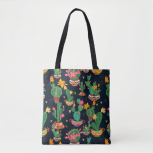 Farbenfrohe Kaktusgarten-Tasche Tasche
