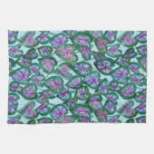 Farbenfrohe Kaladien Wasserfarben Blätter Rosa Grü Geschirrtuch (Horizontal)