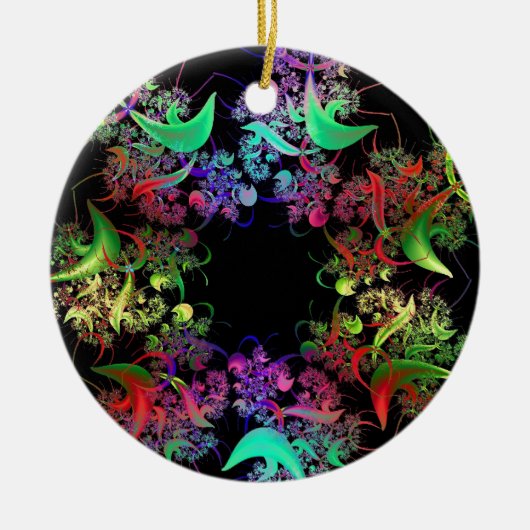 Farbenfrohe Kaleidoskop Design Fraktal Geschenke Keramikornament (Vorne)