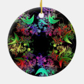 Farbenfrohe Kaleidoskop Design Fraktal Geschenke Keramikornament (Hinten)