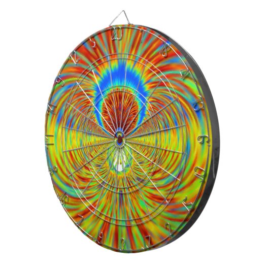 Farbenfrohe Kaleidoskop Kunstdruckerei Dartscheibe (Vorderseite rechts)