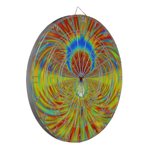 Farbenfrohe Kaleidoskop Kunstdruckerei Dartscheibe (Vorderseite Links)