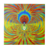 Farbenfrohe Kaleidoskop Kunstdruckerei Fliese (Vorderseite)