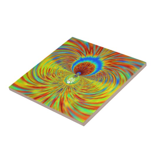 Farbenfrohe Kaleidoskop Kunstdruckerei Fliese (Seite)