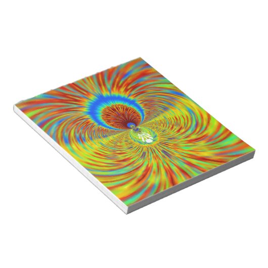 Farbenfrohe Kaleidoskop Kunstdruckerei Notizblock (angewinkelt)