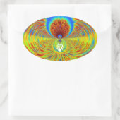 Farbenfrohe Kaleidoskop Kunstdruckerei Ovaler Aufkleber (Tasche)