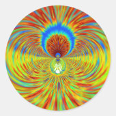 Farbenfrohe Kaleidoskop Kunstdruckerei Runder Aufkleber (Vorderseite)