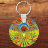 Farbenfrohe Kaleidoskop Kunstdruckerei Schlüsselanhänger (Vorderseite)