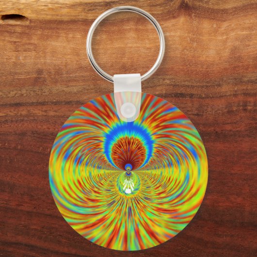 Farbenfrohe Kaleidoskop Kunstdruckerei Schlüsselanhänger (Vorderseite)