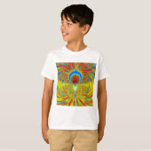 Farbenfrohe Kaleidoskop Kunstdruckerei T-Shirt (Vorne ganz)