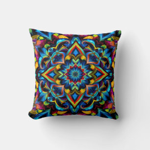 Farbenfrohe Kaleidoskop Mandala Design Tasse, Kiss Kissen