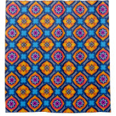 Farbenfrohe Kaleidoskop-Muster Duschvorhang (Vorderseite)
