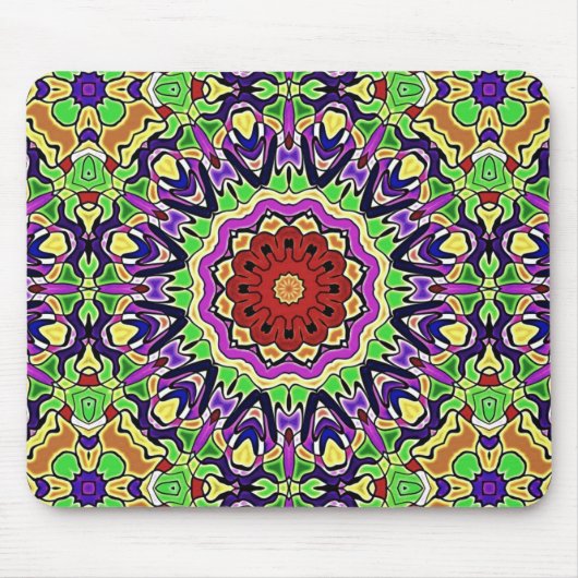 Farbenfrohe Kaleidoskop-Muster Mousepad (Vorne)