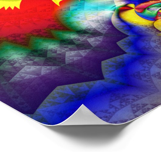 Farbenfrohe Kaleidoskop-Muster Poster (Ecke)