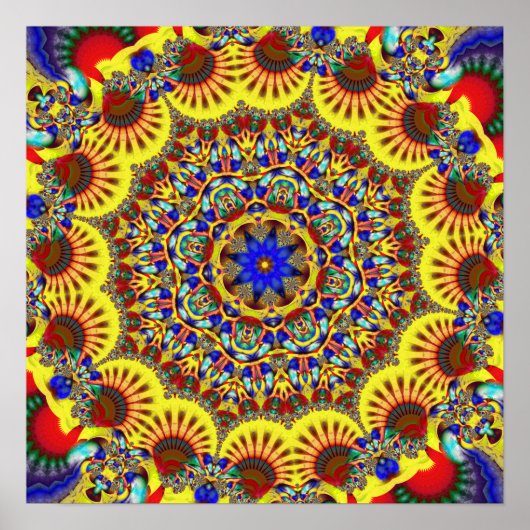 Farbenfrohe Kaleidoskop-Muster Poster (Vorne)