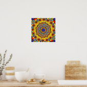 Farbenfrohe Kaleidoskop-Muster Poster (Küche)
