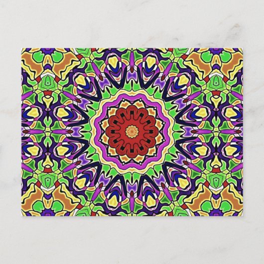 Farbenfrohe Kaleidoskop-Muster Postkarte (Vorderseite)