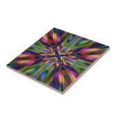 Farbenfrohe Kaleidoskop-Sternexplosion Fliese (Seite)